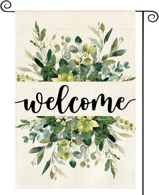 AVOIN colorlife Spring Summer Floral Welcome Garden Flag Outside 12x18 Inch | by AVOINcolorlife
