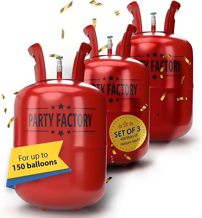 Party Factory – 3x Helium Tank by PartyFactory