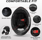 TRIANGLE Modular Motorcycle Helmets for Men Flip Up Full Face Helmet Dual Visor with Internal Sunshield DOT Approved