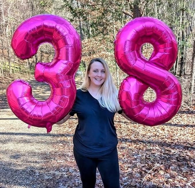 8 Balloon Number 40 Inch Hot Pink Balloons - Image 3