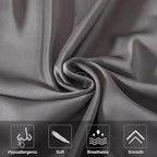 2 Pcs Mulberry Silk Pillowcase for Hair and Skin,Cooling Silk Pillow Case with Hidden Zipper,Allergen Proof Dual Sides Soft Breathable Smooth Silk Pillow Cover for Women(Queen-2PCS,Dark Gray)