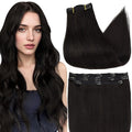 Full Shine Real Hair Clip in Extensions Human Hair 12 inch 60g 3Pcs Hair Extension Clip ins Black Remy Hair Clip ins for Women Soft Weft Ease of Use