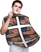 Men's Beard Maintenance Apron, Waterproof & Easy Clean, Hunting Camo Camouflage Deer American Flag