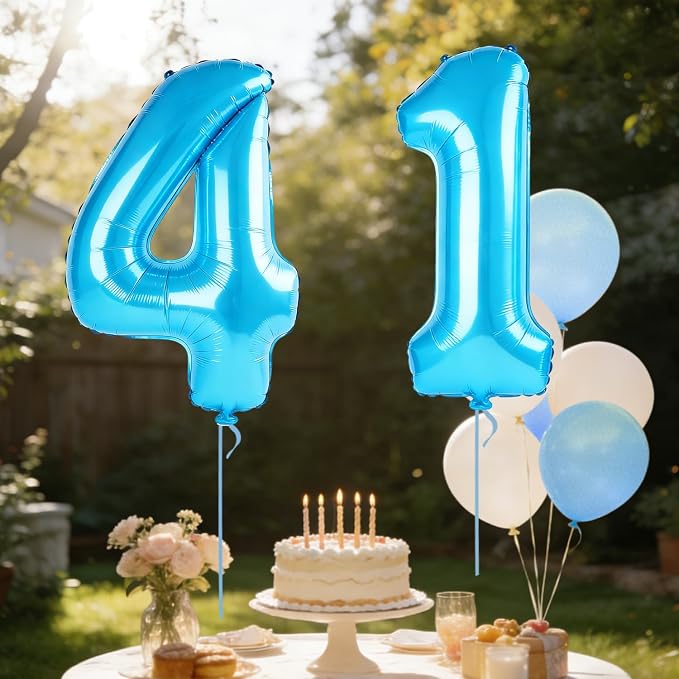 40 Inch Number 41 Balloons for 41st Birthday Party Decorations, 0-100 Jewelry - Image 3