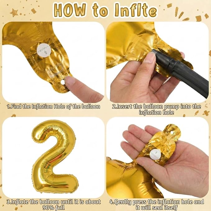 Gold Number 12 Balloon 40 Inch, Shiny Foil Decor - Image 5