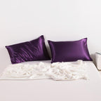 NTBAY 2 Pack Satin King Pillowcases for Hair and Skin, Luxurious and Silky Pillow Cases with Envelope Closure, 20x40 Inches, Eggplant Purple