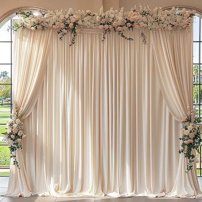 20x10ft Wrinkle Free Cream Backdrop Curtain - Image 7