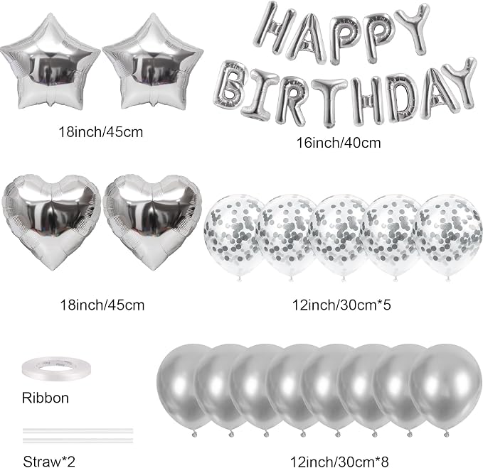 CANREVEL Happy Birthday Banner Decoration + 30pcs Star Balloons, - Image 2