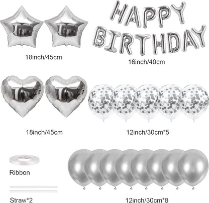CANREVEL Happy Birthday Banner Decoration + 30pcs Star Balloons, - Image 2