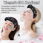 Zkptops Spa Headband for Washing Face Wristband Set Sponge Makeup Skincare Velvet Fabric Bubble Soft Get Ready Hairbands for Women Puffy Headwear Non Slip Thick Thin Hair Accessory(Black Large Nuts)