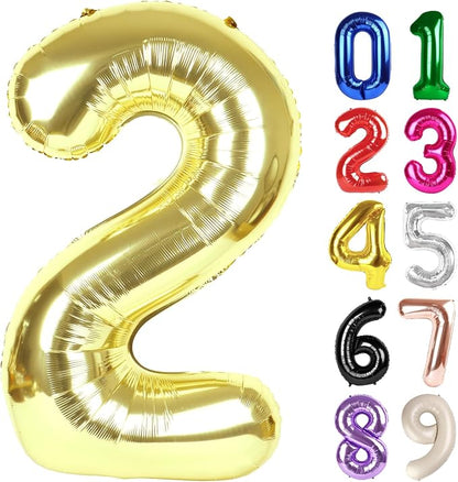 2 Balloon - Champagne Gold Birthday Number Balloons, 40 Inch Decorations | by ALPHADELTAPI