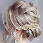 4pcs Rhinestone Gold Pearl Leaf Wedding Hair Clips Silver New Bride Bridesmaid Spring Clips