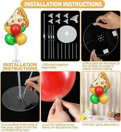 Pizzas Party Balloons Stand Kit 2 Sets - Image 3