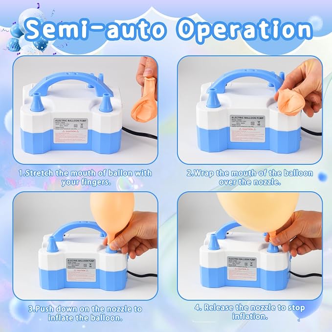 Electric Balloon Pump, Portable Electric Balloon Blower Machine Balloon Air - Image 3