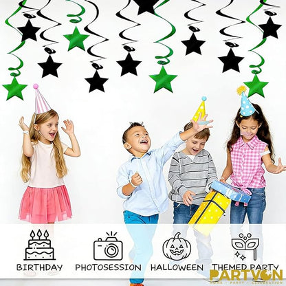 Green Black Hanging Swirl Decorations - Image 7