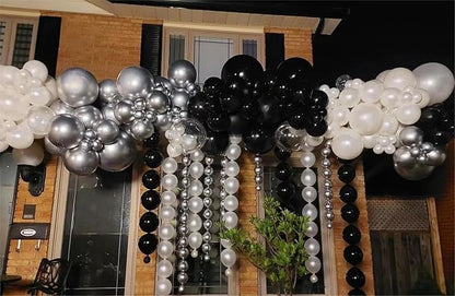 MEBAY Black Silver Balloons Garland Arch Kit, Wedding Backdrop, Graduation - Image 6