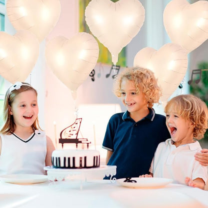 12 Pcs Beige Heart Balloons, 18 Inch Heart Foil Balloons Love Balloon Valentine - Image 6