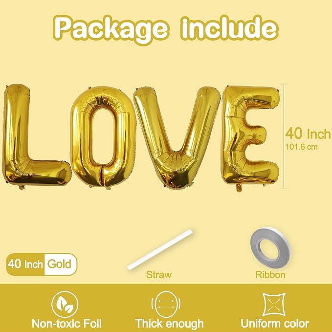 40 Inch LOVE Foil Balloons - Image 2