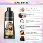 Natural Hair Dye Shampoo 3 IN 1, Gray Hair Coverage, Vegan, Ammonia-Free & Paraben-Free Hair Coloring Shampoo for Women & Men, Beard Dye for Men, Nourishing Gentle (ASH BLONDE)