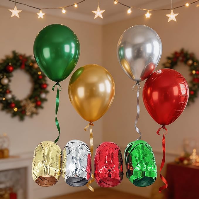 Ronly Curling Christmas Ribbon for Gift Wrapping, Colorful Balloon String | 4 - Image 5