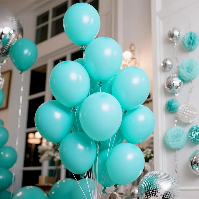 200pcs Teal Blue Balloons 5 Inch, Small Mini Latex Balloons - Image 8