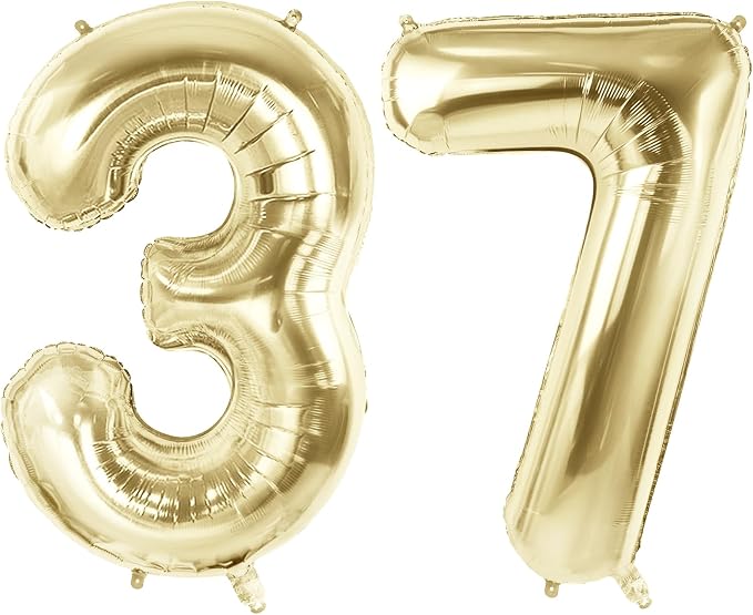 Number 37 Balloons for 37th Birthday Party Decorations, 40 Inch 0-100 by Joycard