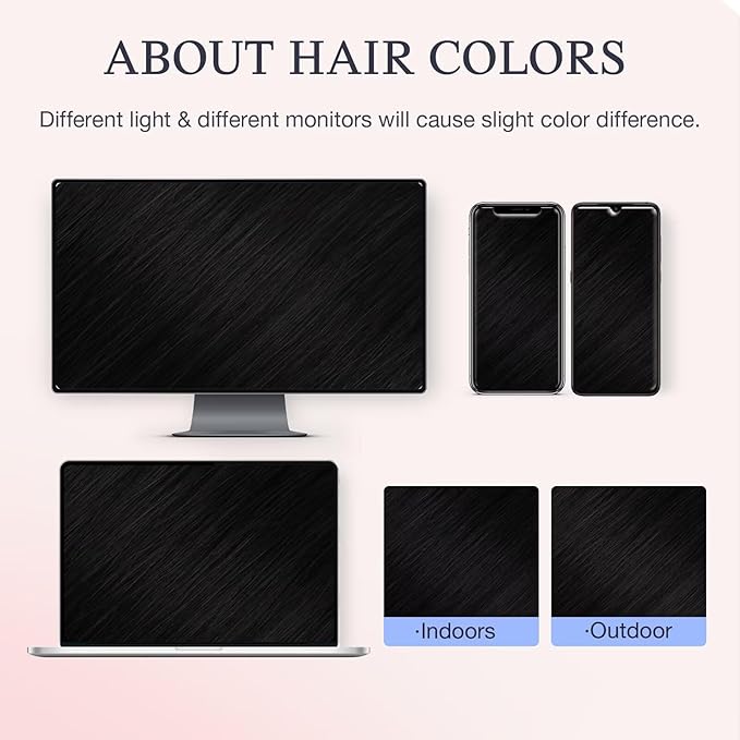 DOORES Hair Extensions Real Human Clip in 20 inch 140g 7pcs Invisi Edge, Seamless Clip in Hair Extensions Invisible Clipins Virgin Injected Skin Weft, 1 Jet Black