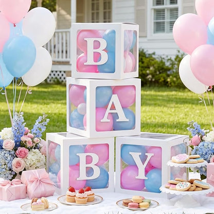 RUBFAC Baby Boxes with Letters and 36 Balloons by RUBFAC
