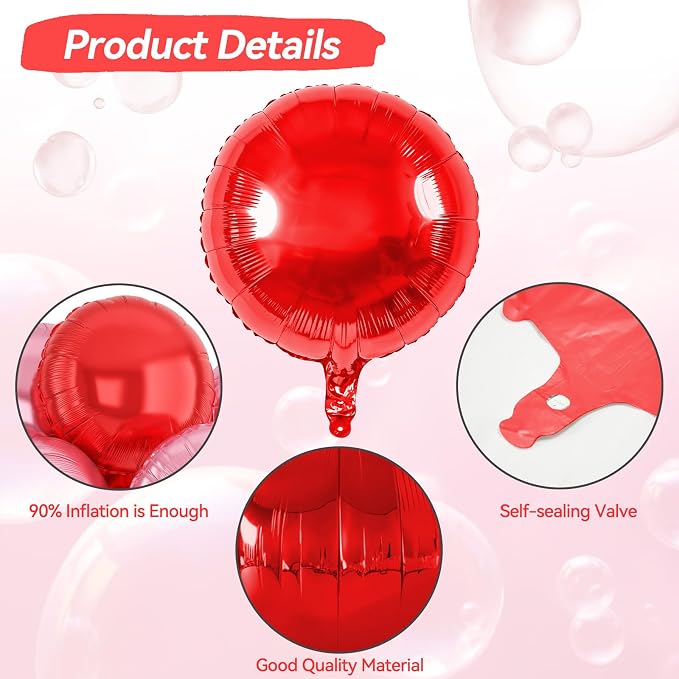 20PCS 18 Inch Round Foil Balloon, Giant Round Foil Aluminum Balloon - Image 3