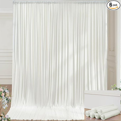 30×14ft Wrinkle Free Ivory Backdrop Curtain, Soft Silky Easy to Drape Cream by ENJOYYOURPARTY