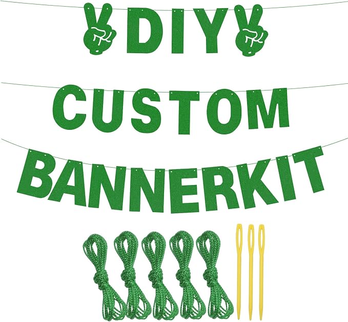 129Pcs DIY Custom Letter Banner Glitter Customizable Banner Kit DIY Happy - Image 3