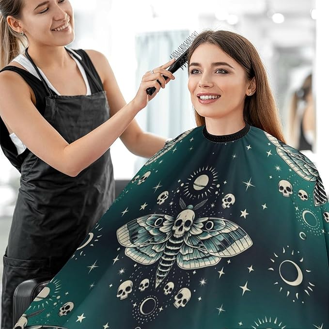 Professional Anti Static Hair Cutting Cape with Elastic Buckle, Waterproof Salon Cape for Coloring/Perming/Styling