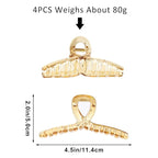 Big Hair Claw Clips Transparent Candy Color Big Jaw Butterfly Hair Claw Clamp Large Strong Hold Barrette Hair Accessories for Women 4 PCS