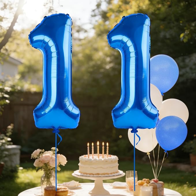 40 Inch Number 11 Balloons for 11th Birthday Party Decorations, 0-100 Dark Blue - Image 3