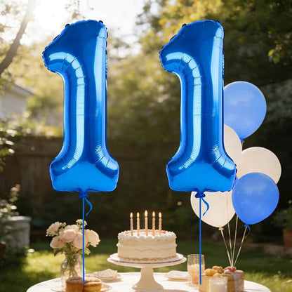 40 Inch Number 11 Balloons for 11th Birthday Party Decorations, 0-100 Dark Blue - Image 3