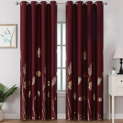 Burgundy Red Blackout Curtains for Living Room 96 Inches Long, Room Darkening by ESTELARTEXTILER