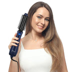 Hair Dryer Brush, Aima Beauty 4-in-1 Upgrade Hot Air Straightener Curler Function for Women, Hair Styling Tools, Prussian Blue-Round