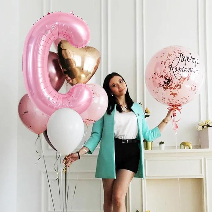 TONIFUL 40 Inch Large Pink Letter C Balloons Giant Foil Mylar Alphabet Balloon - Image 6