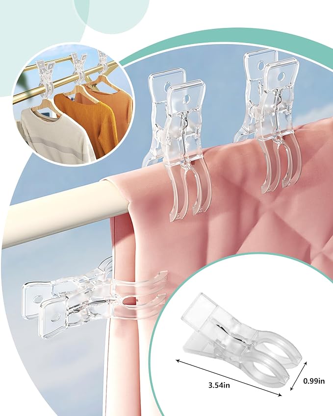 Esvara Clear Plastic Clips, 20 Pack 3.5 Inch Transparent Spring Clips - Image 8