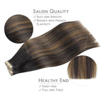 WENNALIFE Tape in Hair Extensions Human Hair, 40pcs 100g 18 inch Balayage Natural Black to Chestnut Brown Hair Extensions Real Human Hair Straight Tape in Extensions Invisible Human Hair Extensions