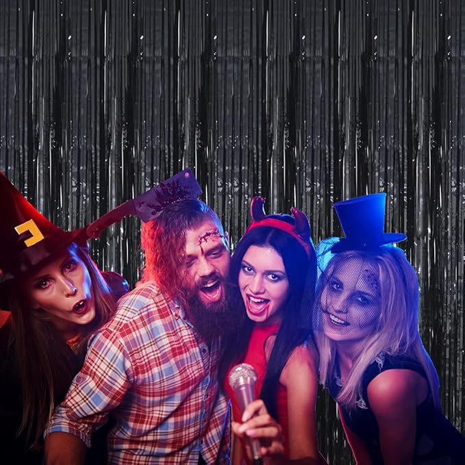 GOER 3.2 ft x 9.8 ft Black Photo Backdrop Party Streamers - Image 3