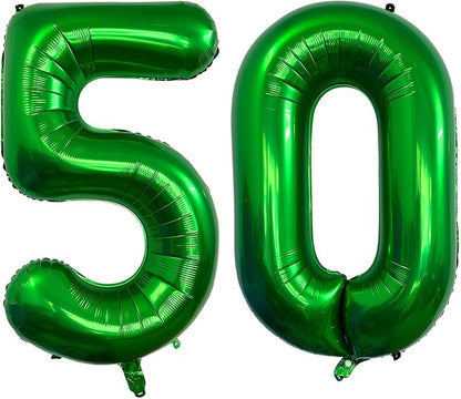 Number 50 Dark Green Balloons 40 Inch Giant Green 50 Numer Foil Helium Balloons by LHOAVWE