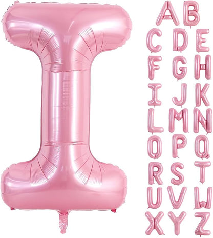 TONIFUL 40 Inch Large Pink Letter I Balloons Giant Foil Mylar Alphabet Balloon by TONIFUL