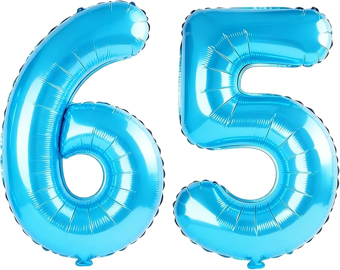 40 Inch Number 65 Balloons for 65th Birthday Party Decorations, 0-100 Jewelry by FOBELEC