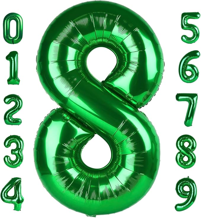 Number 8 Balloons 40 Inch for 8 18 Birthday Party Decorations, Dark Green | by Mluchee