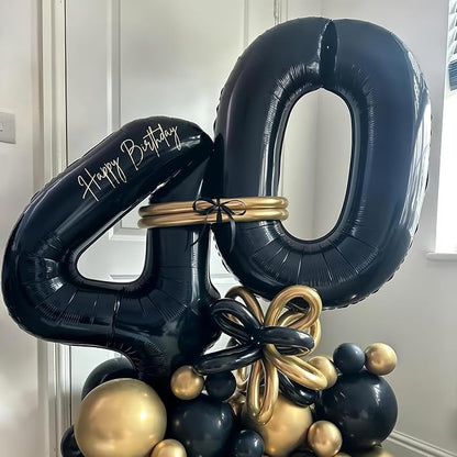 Black 1 Balloon Number, 40 Inch Number 1 Balloon Large Black 1 Foil Mylar - Image 7