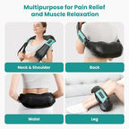 Nekteck Shiatsu Neck and Back Massager with Soothing Heat, Electric Deep Tissue 3D Kneading Massage Pillow for Shoulder Leg Full Body Muscle Pain Relief, Car Office and Home Use