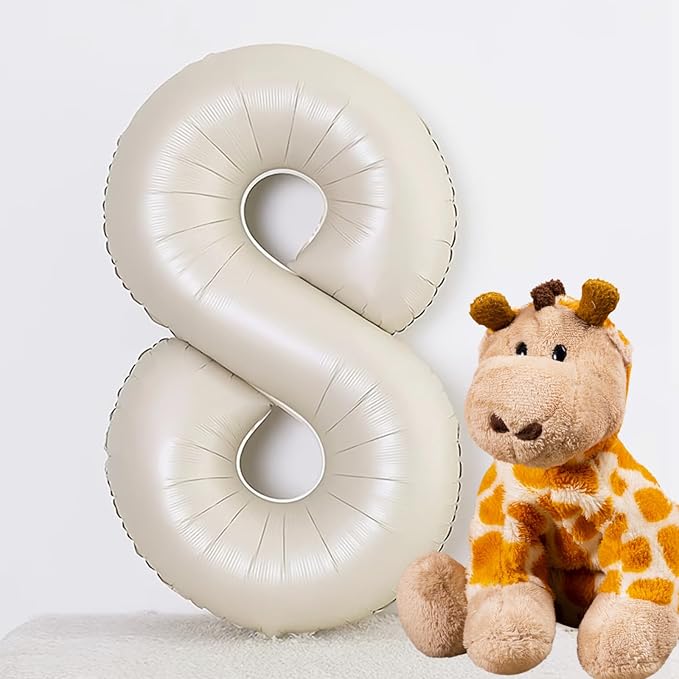40 Inch Beige Number 8 Balloons - Image 2