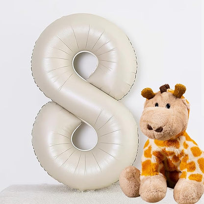 40 Inch Beige Number 8 Balloons - Image 2
