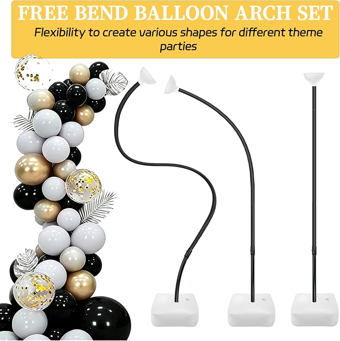 Balloon Arch Kit, Free Bending 8.2FT & 5FT Half Balloon Arch Stand | PVC Frame - Image 5